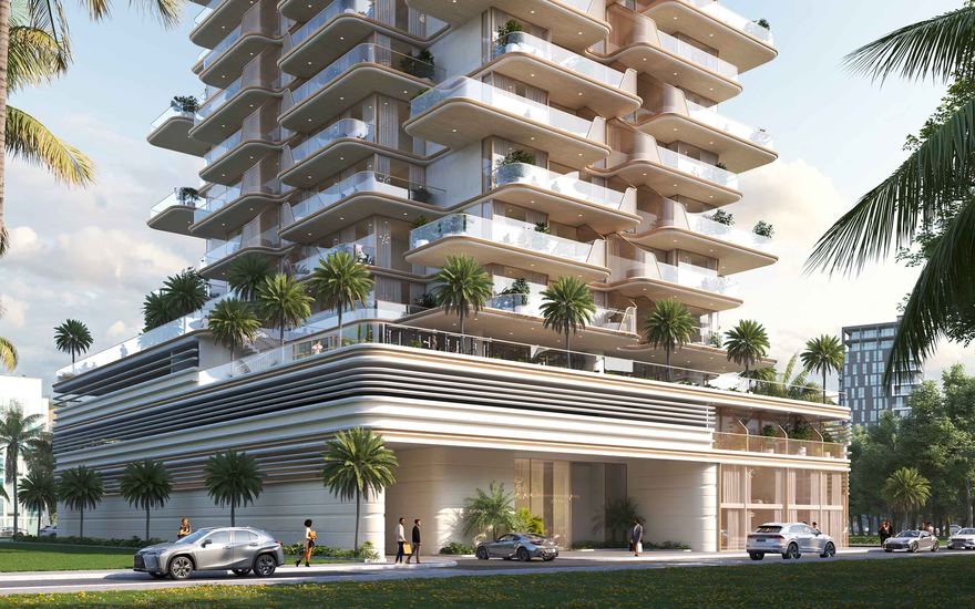 Sunset Bay by Imtiaz — curved-balcony beachfront tower on Dubai Islands